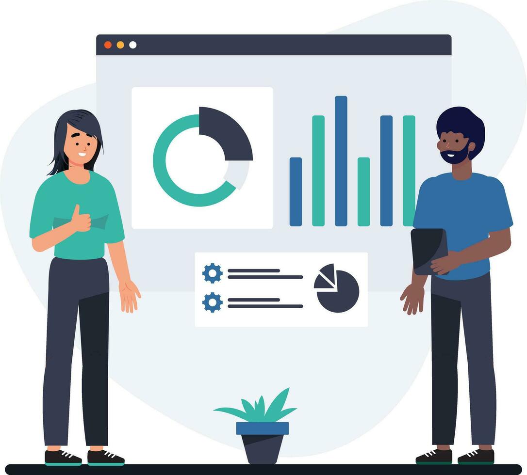 Business Work and Analytics vector