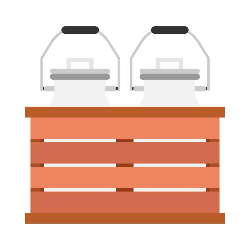 Fresh milk in container flat illustration vector