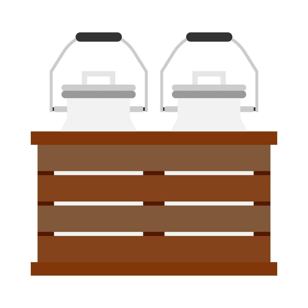 Fresh milk in container flat illustration vector