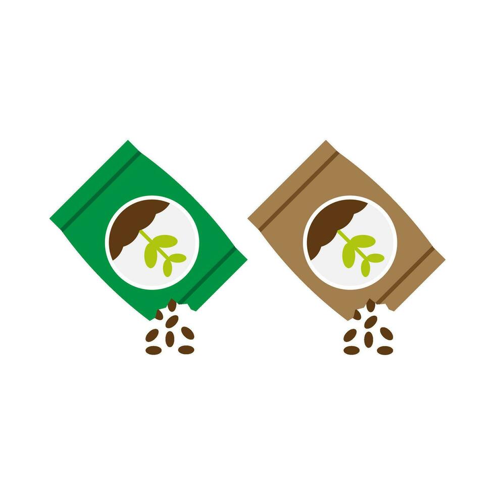 Vegetable plant seeds flat illustration vector