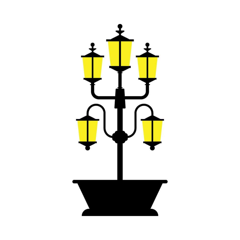 Flat illustration of street and park lighting vector