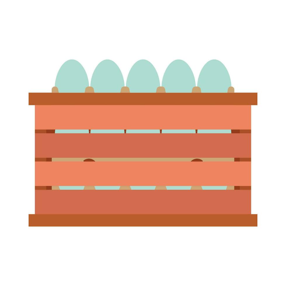 aves de corral huevos plano ilustración vector