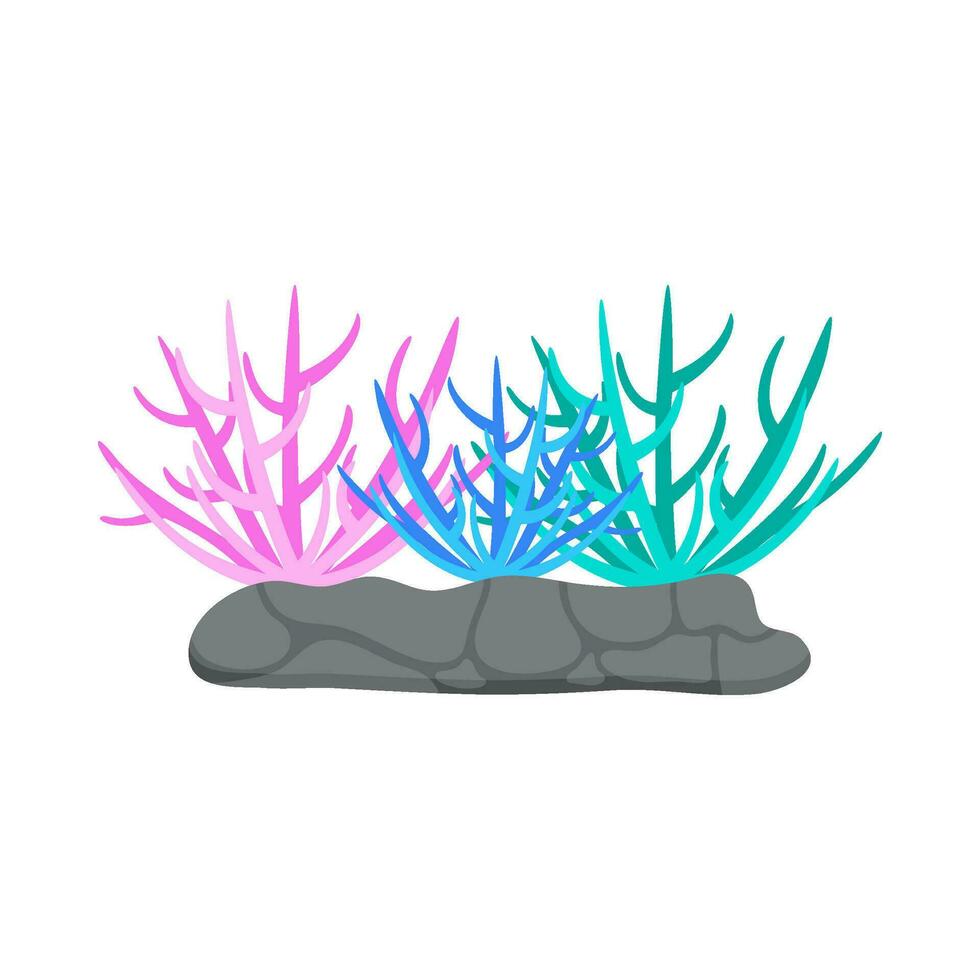Flat illustration of sea coral reef vector