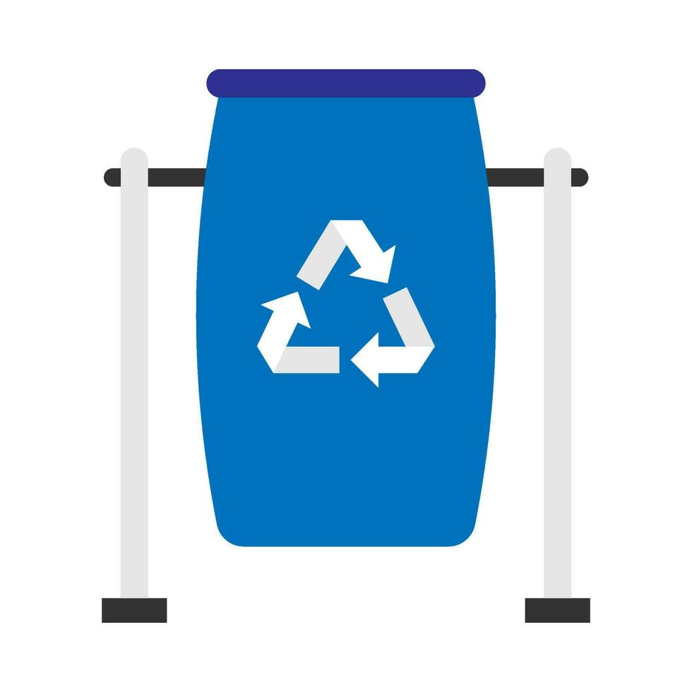 Flat illustration of trash can vector