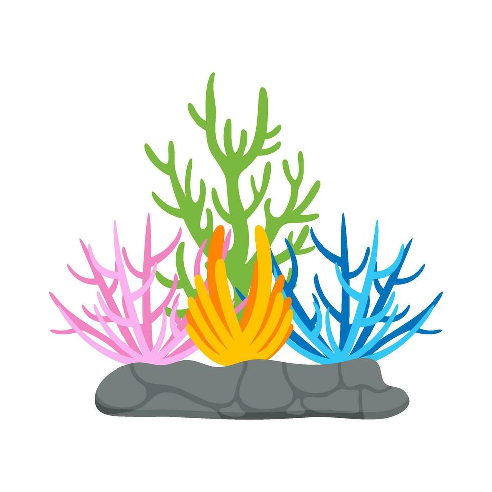 Flat illustration of sea coral reef vector