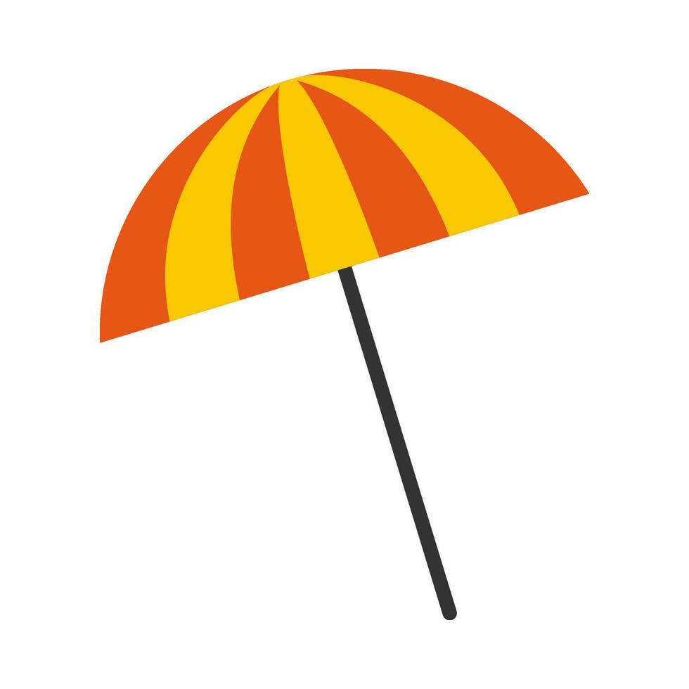 playa paraguas plano ilustración vector