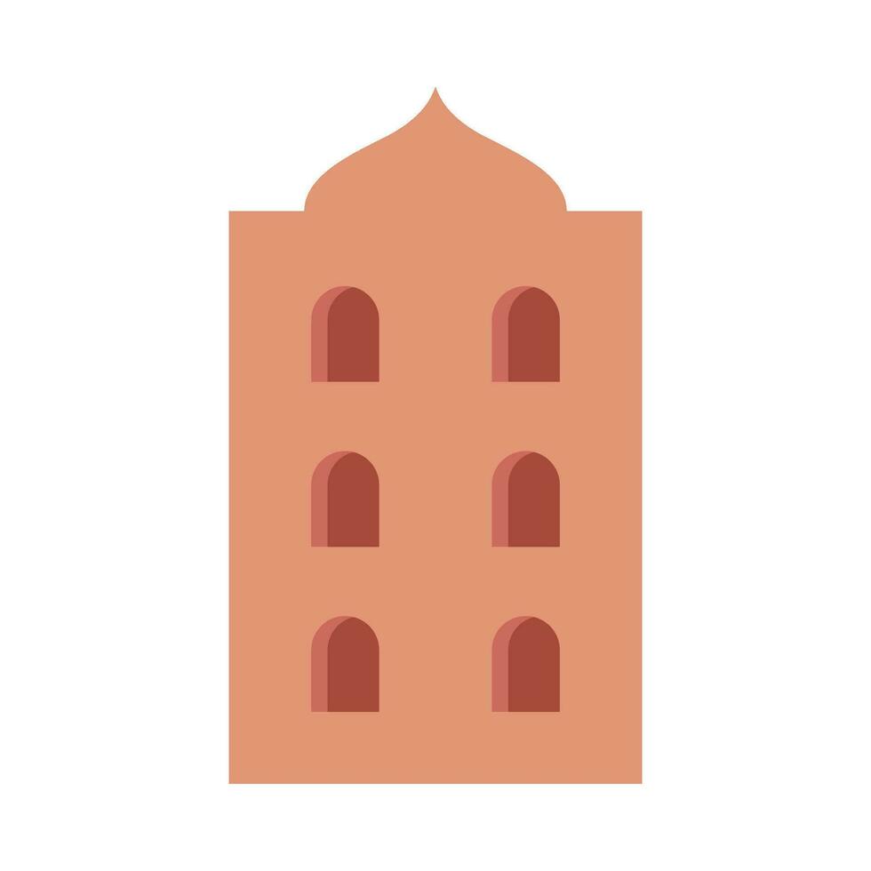 Boho style architecture flat illustration vector