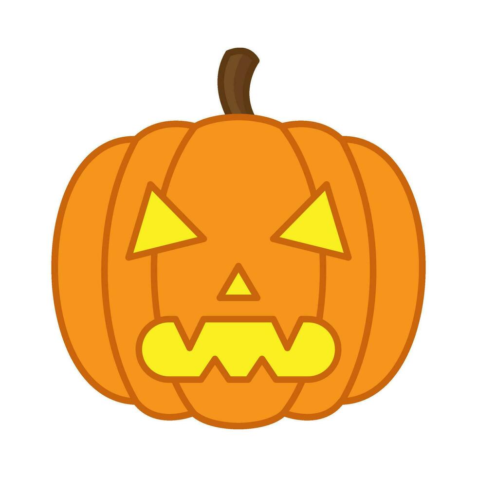 de miedo calabaza cabeza plano ilustración vector