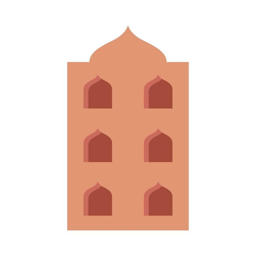 Boho style architecture flat illustration vector
