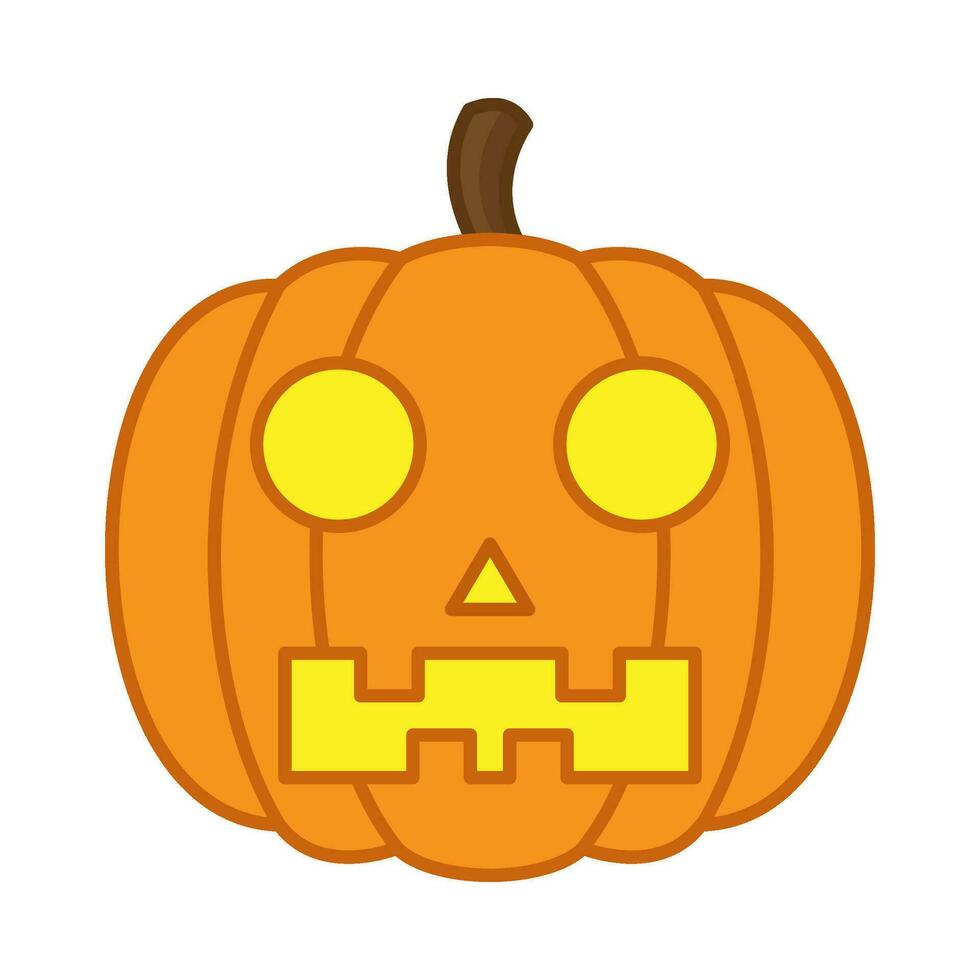 de miedo calabaza cabeza plano ilustración vector