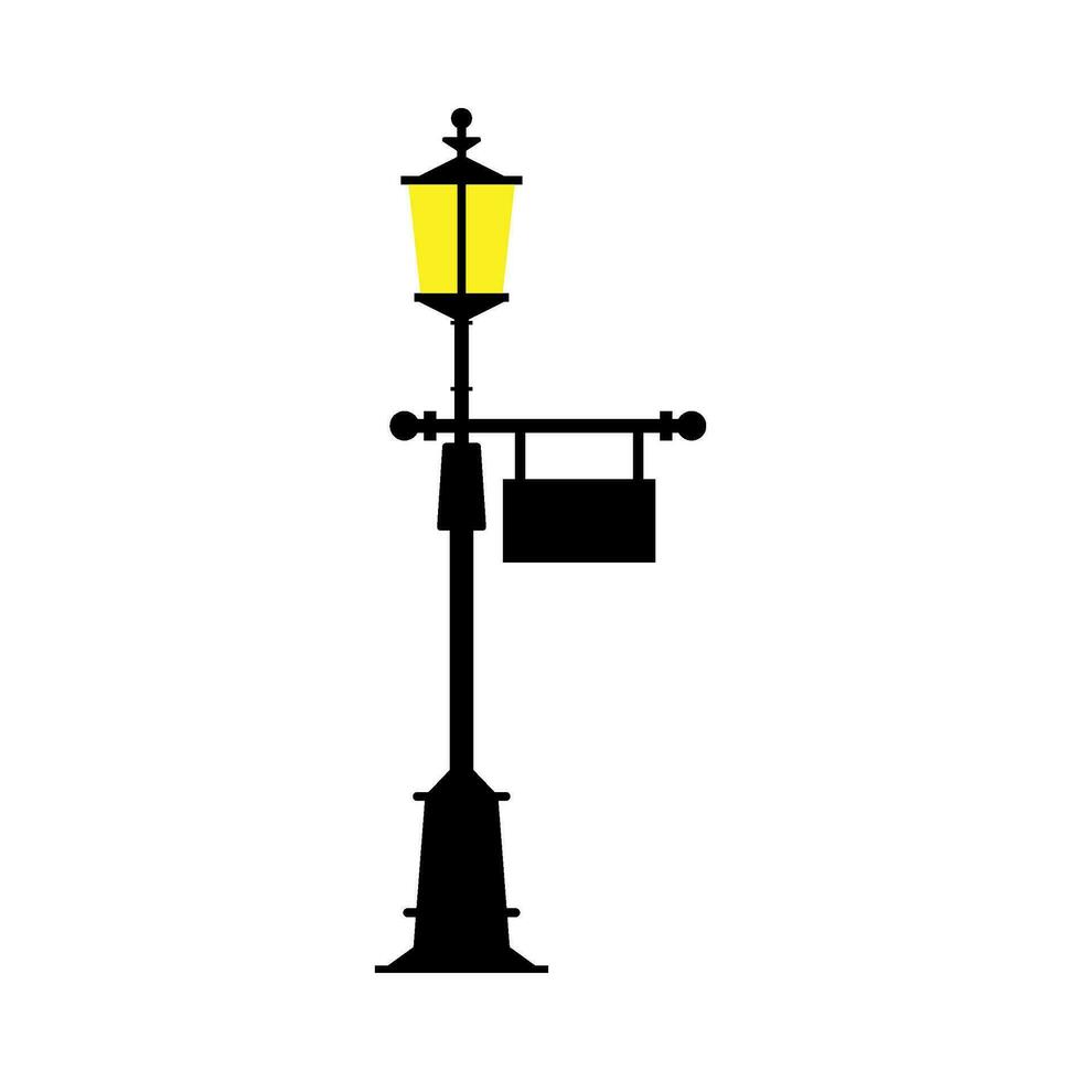 Flat illustration of street and park lighting vector