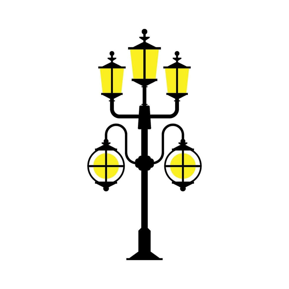 Flat illustration of street and park lighting vector