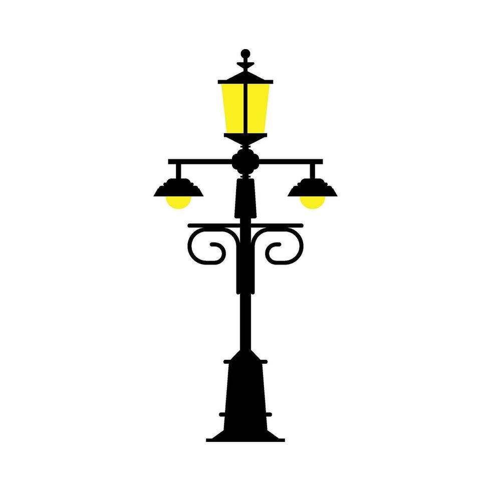 Flat illustration of street and park lighting vector