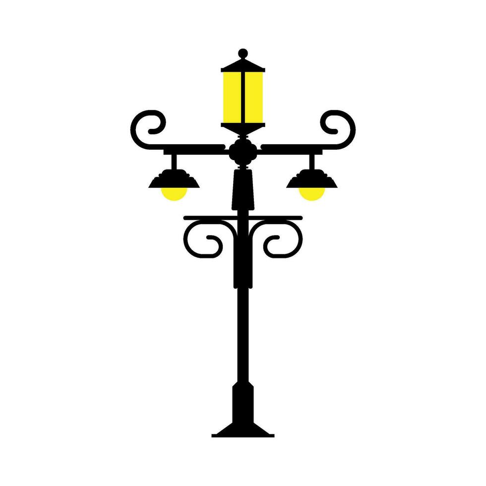 Flat illustration of street and park lighting vector