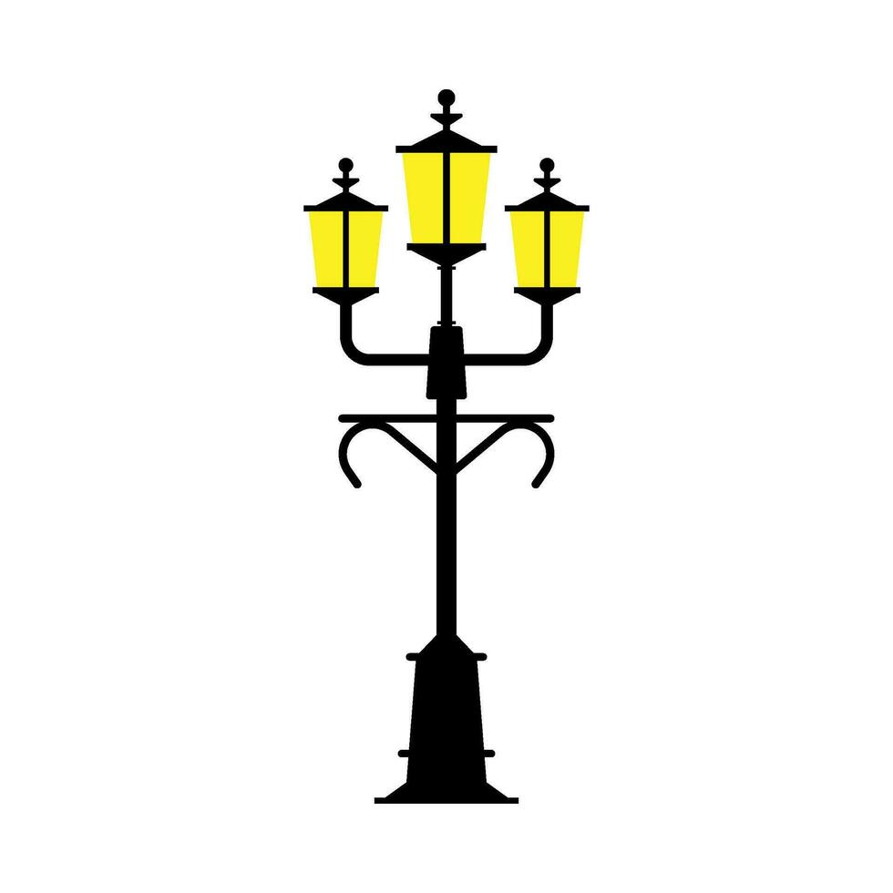 Flat illustration of street and park lighting vector