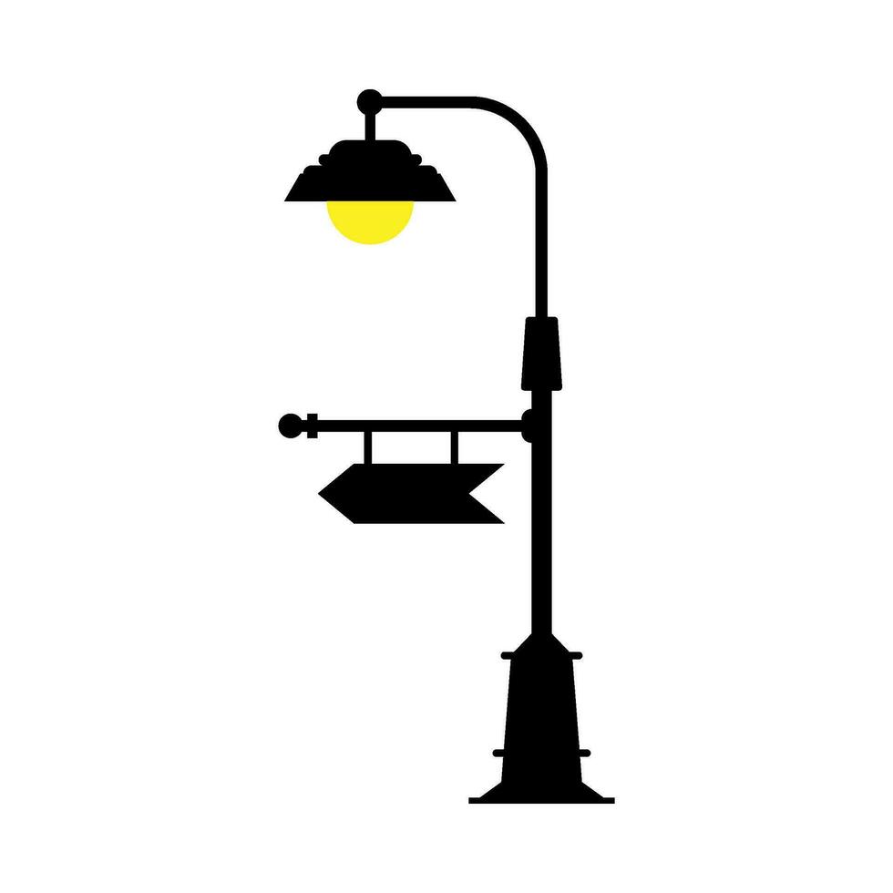 Flat illustration of street and park lighting vector