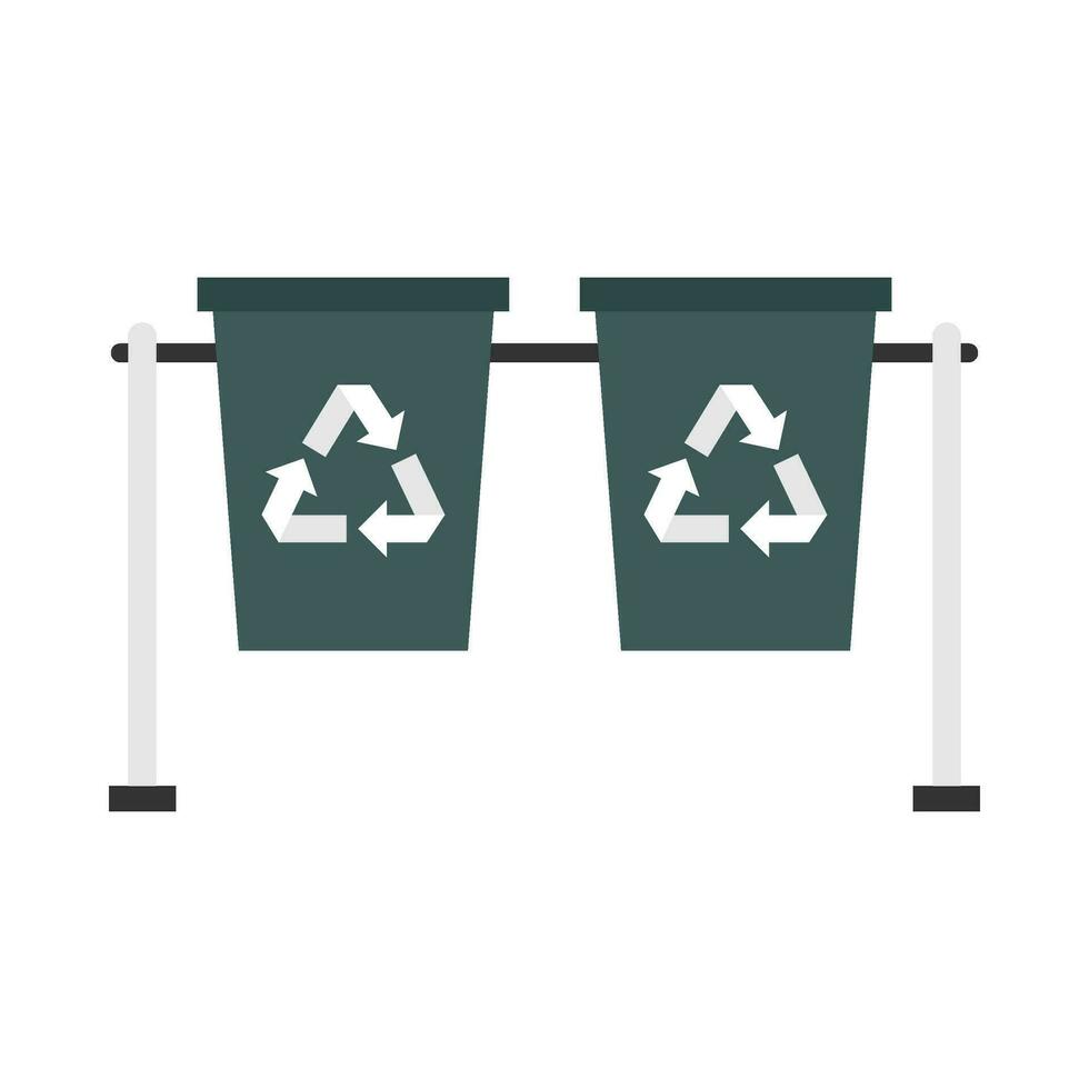 Flat illustration of trash can vector