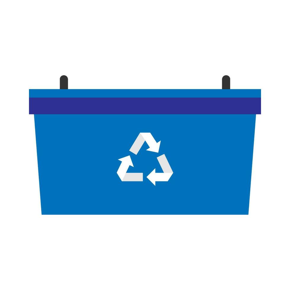 Flat illustration of trash can vector