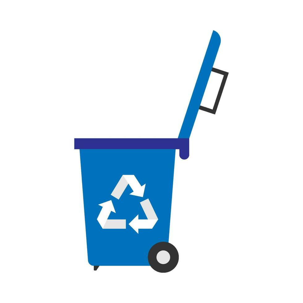 Flat illustration of trash can vector