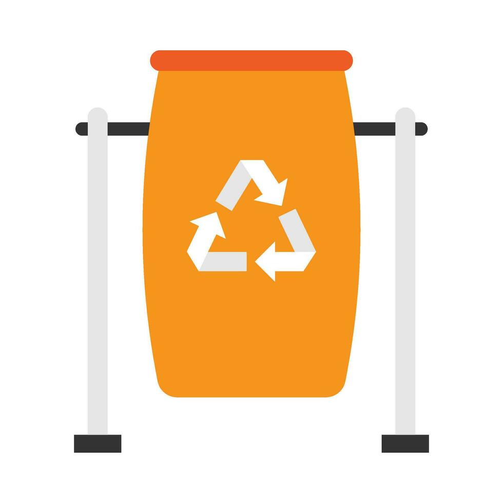 Flat illustration of trash can vector