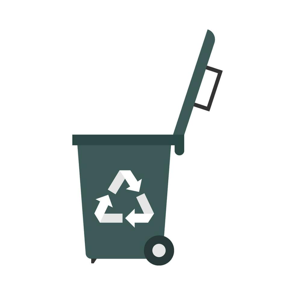 Flat illustration of trash can vector