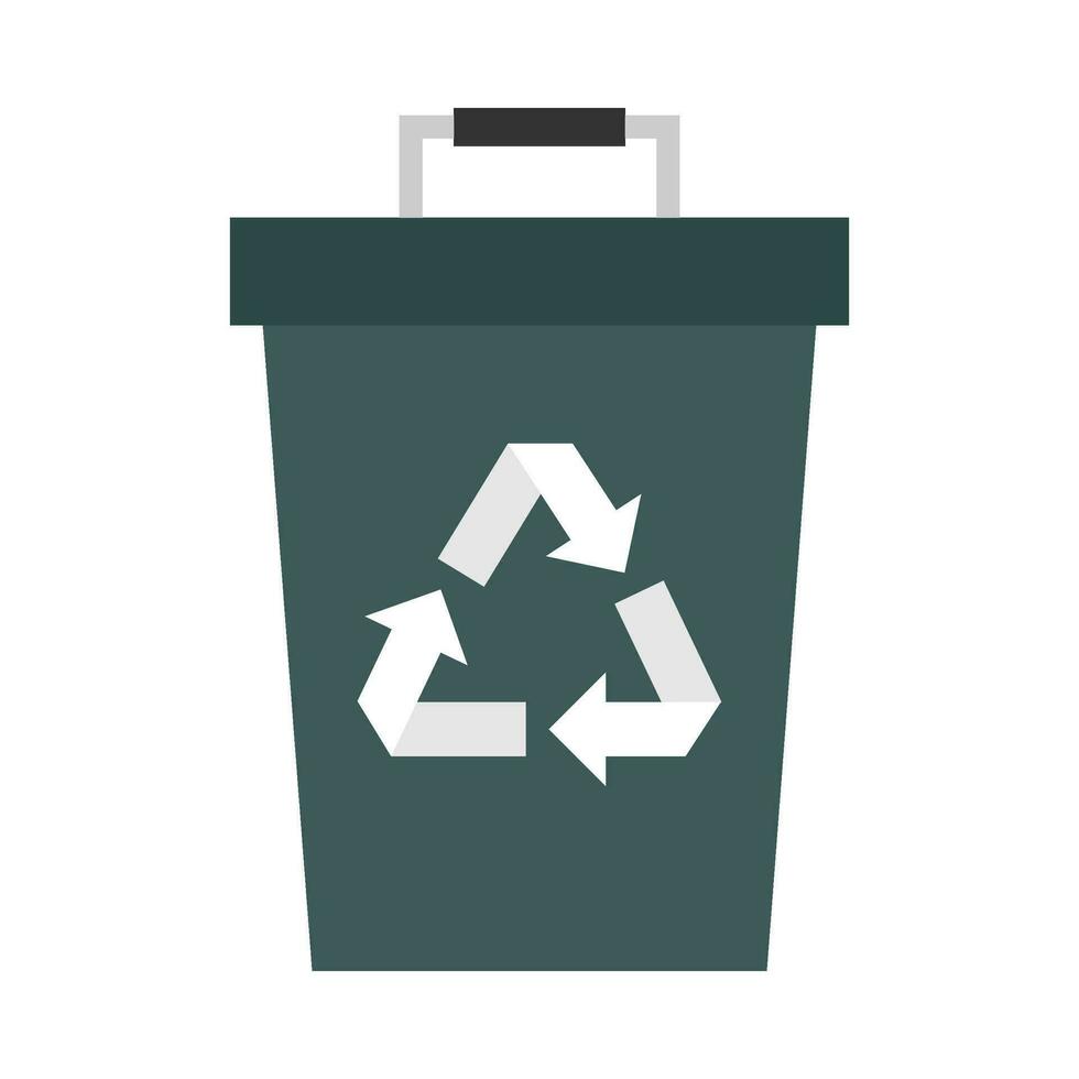 Flat illustration of trash can vector