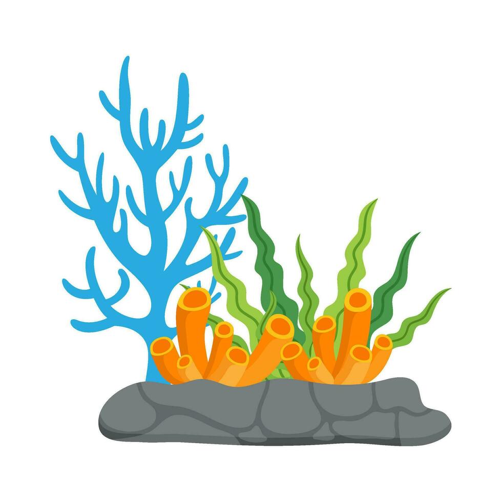 Flat illustration of sea coral reef vector