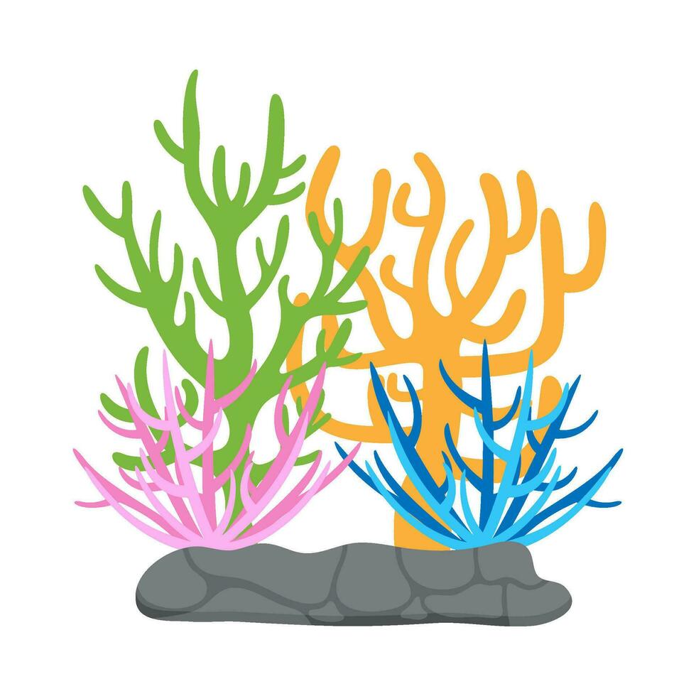 Flat illustration of sea coral reef vector