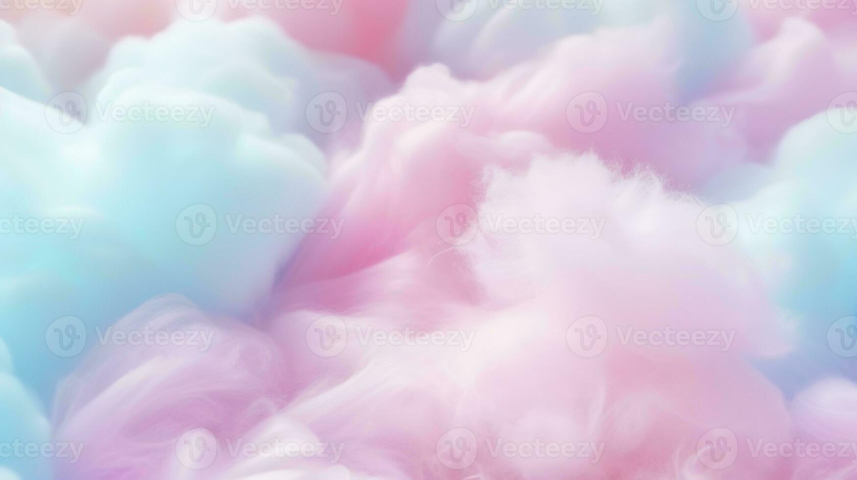 ai generado vistoso algodón caramelo antecedentes en suave pastel color foto