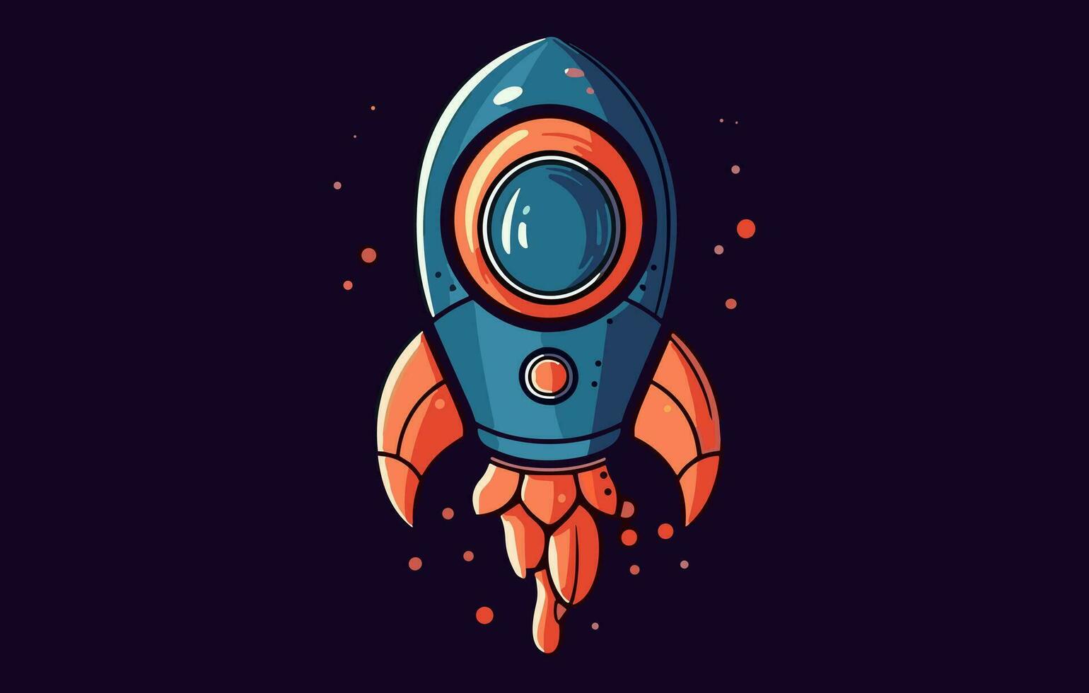 Space rocket launch vector illustration