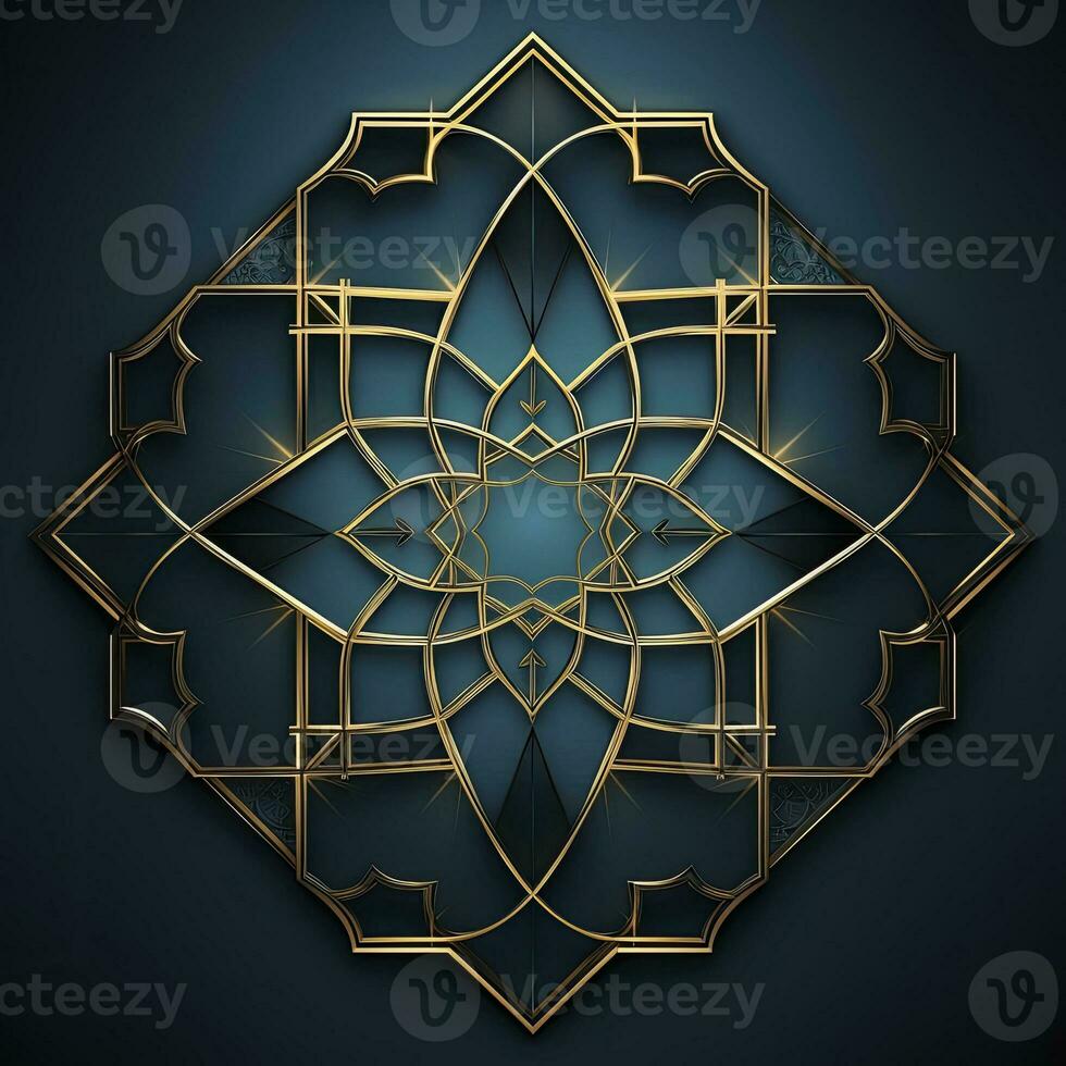 AI generated Seamless Arabic Mosque Decorative Pattern on White photo