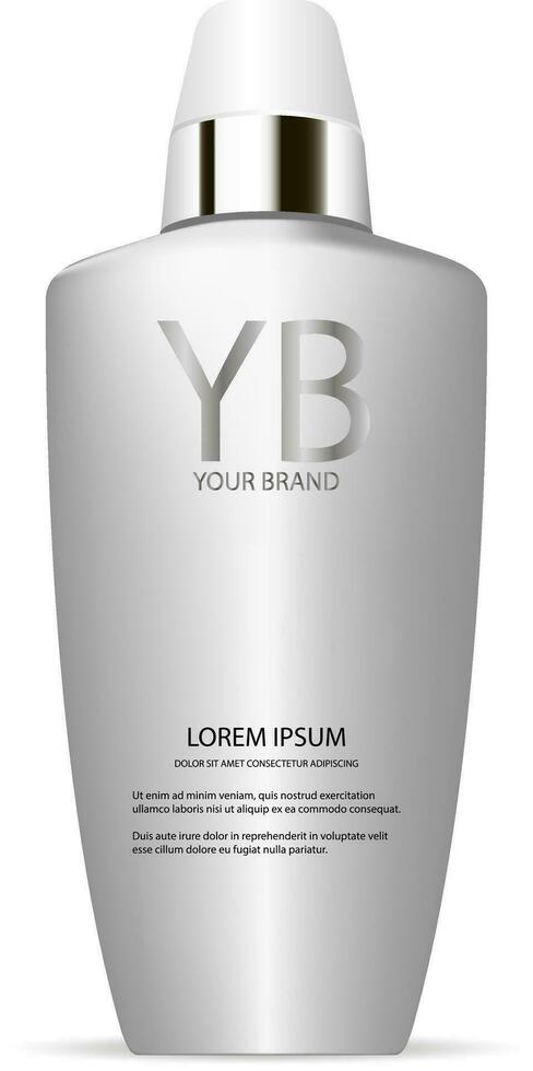 alto calidad cara cuidado producto anuncios lujo productos cosméticos loción botella con gorra. vector 3d ilustración.