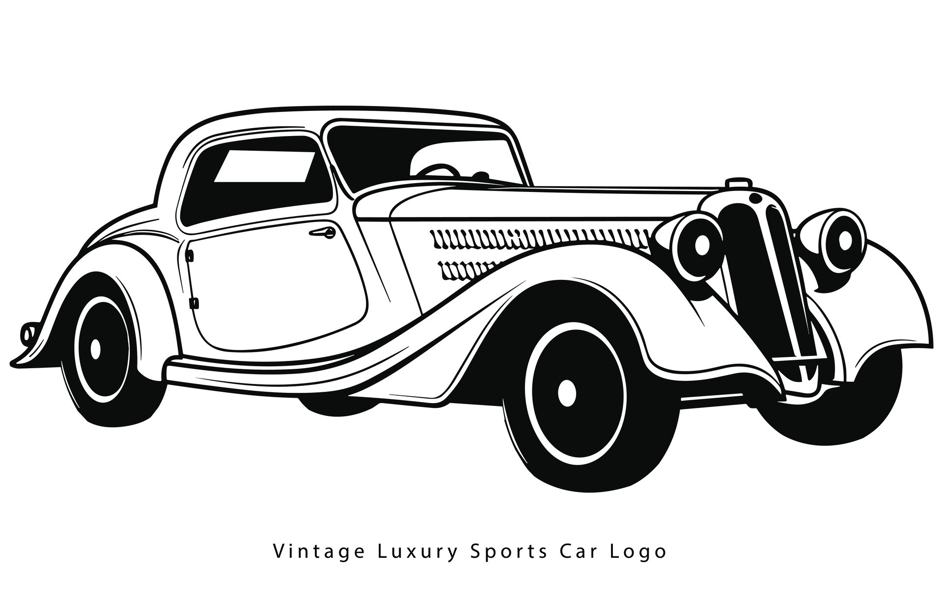 Vintage Luxury Sports Car Design , Classic Vintage Sports Car. Vector