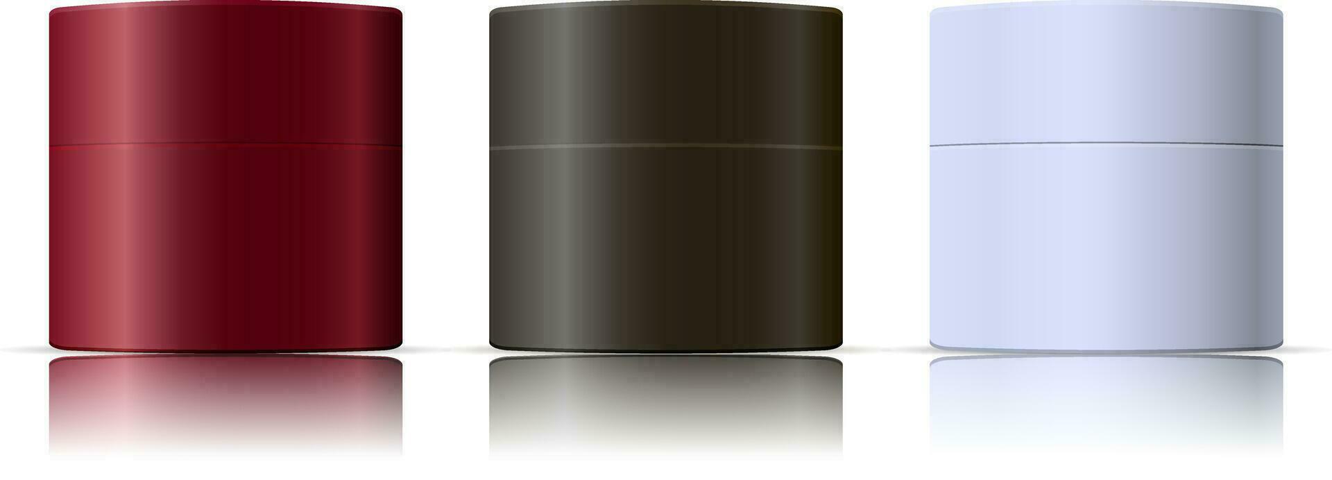 Cosmetic containers mockup set. Skin care beauty products vector illustration. Ads for commercial promotion. Eps10