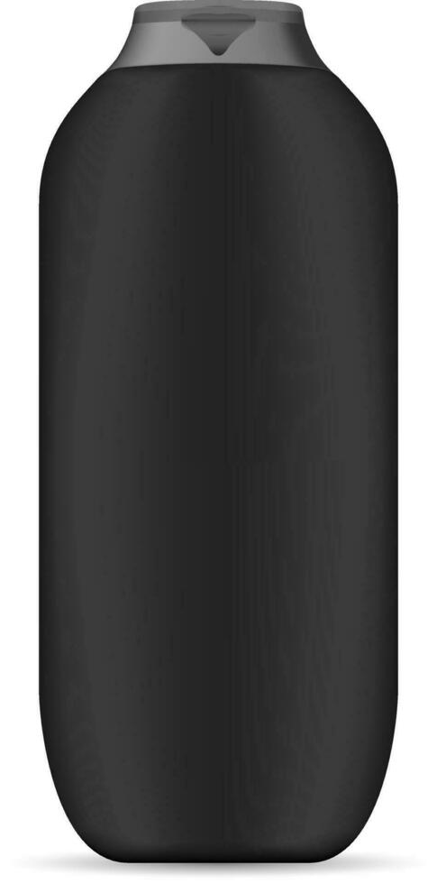 Black shampoo bottle. Male cosmetics mockup. High quality 3d illustration isolated on background. vector