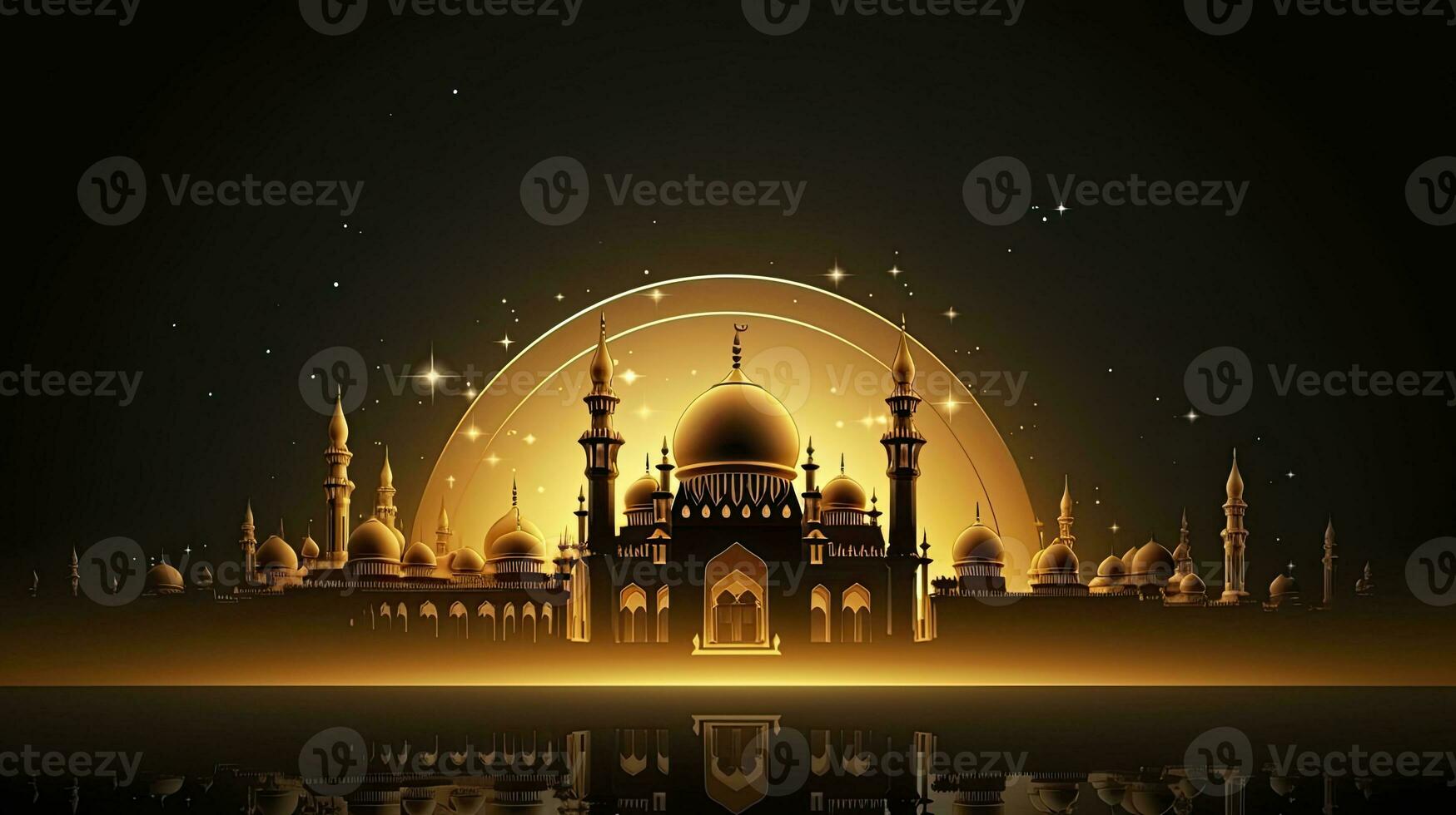 AI generated Seamless Arabic Mosque Decorative Pattern on White photo