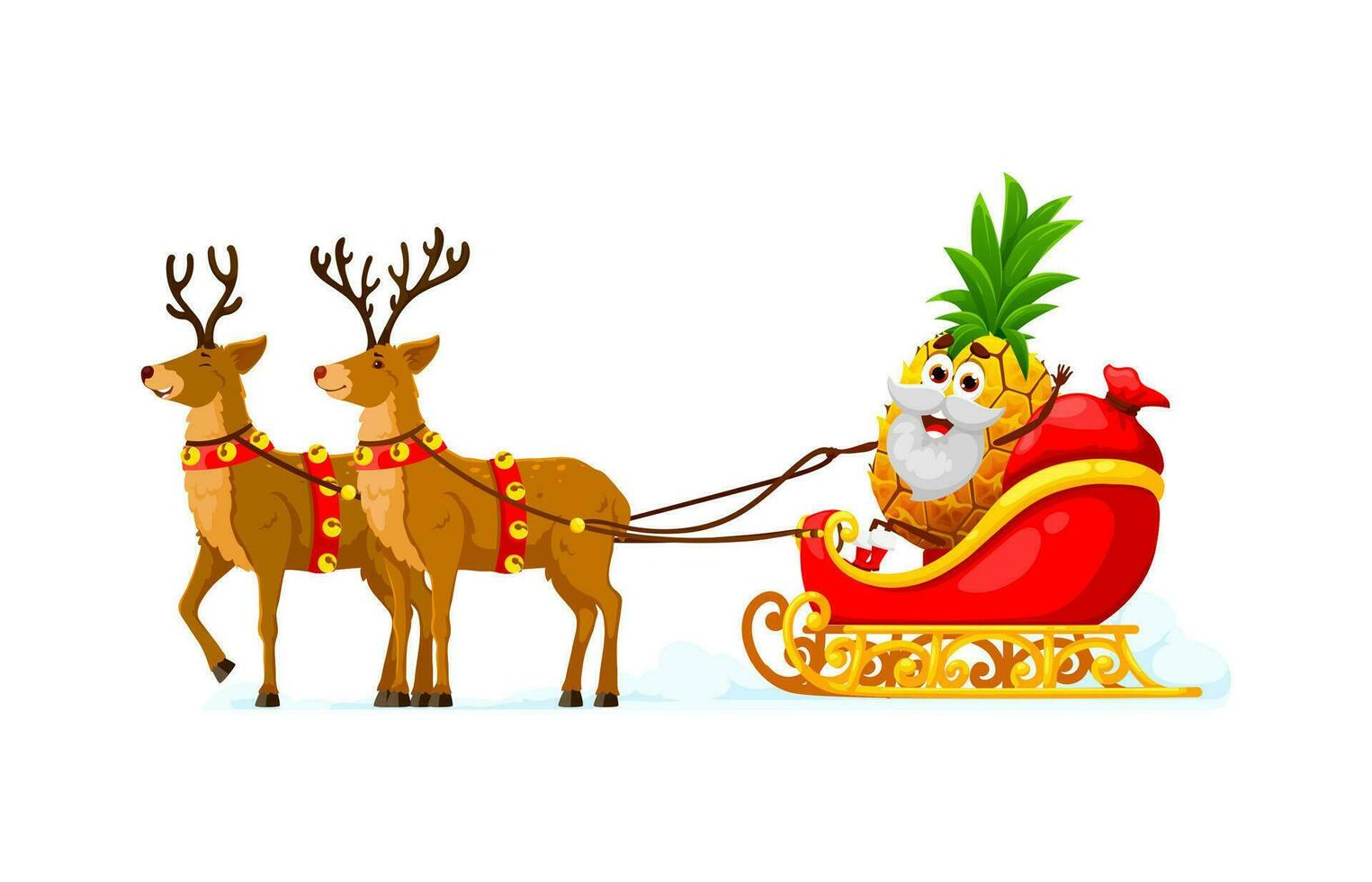 Christmas holiday pineapple fruit Santa character vector