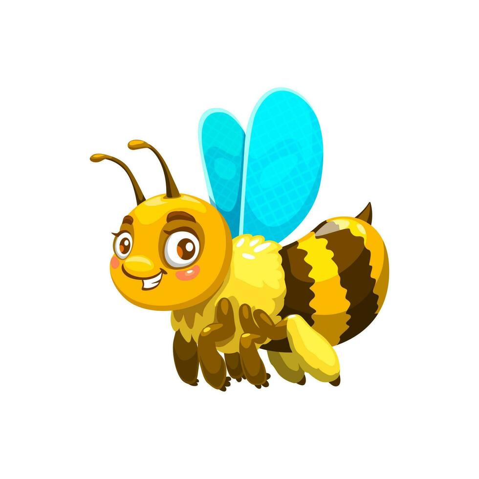 linda dibujos animados abeja aislado vector insecto personaje