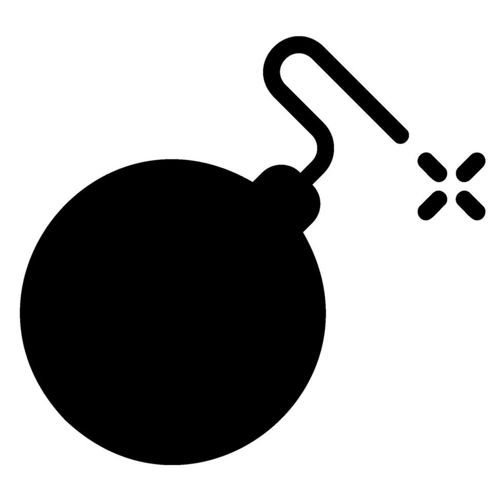 bomb glyph icon vector