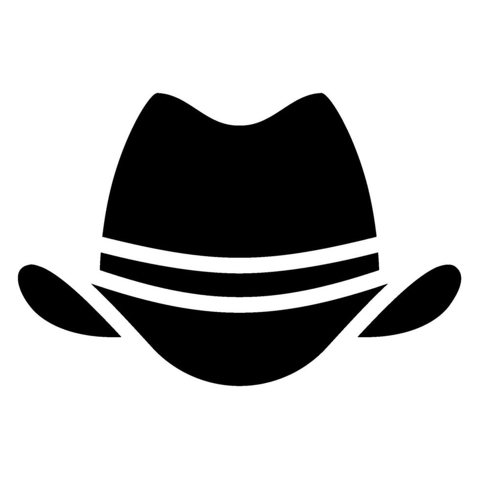 icono de glifo de sombrero de vaquero vector