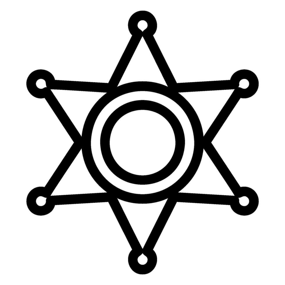 sheriff badge line icon vector