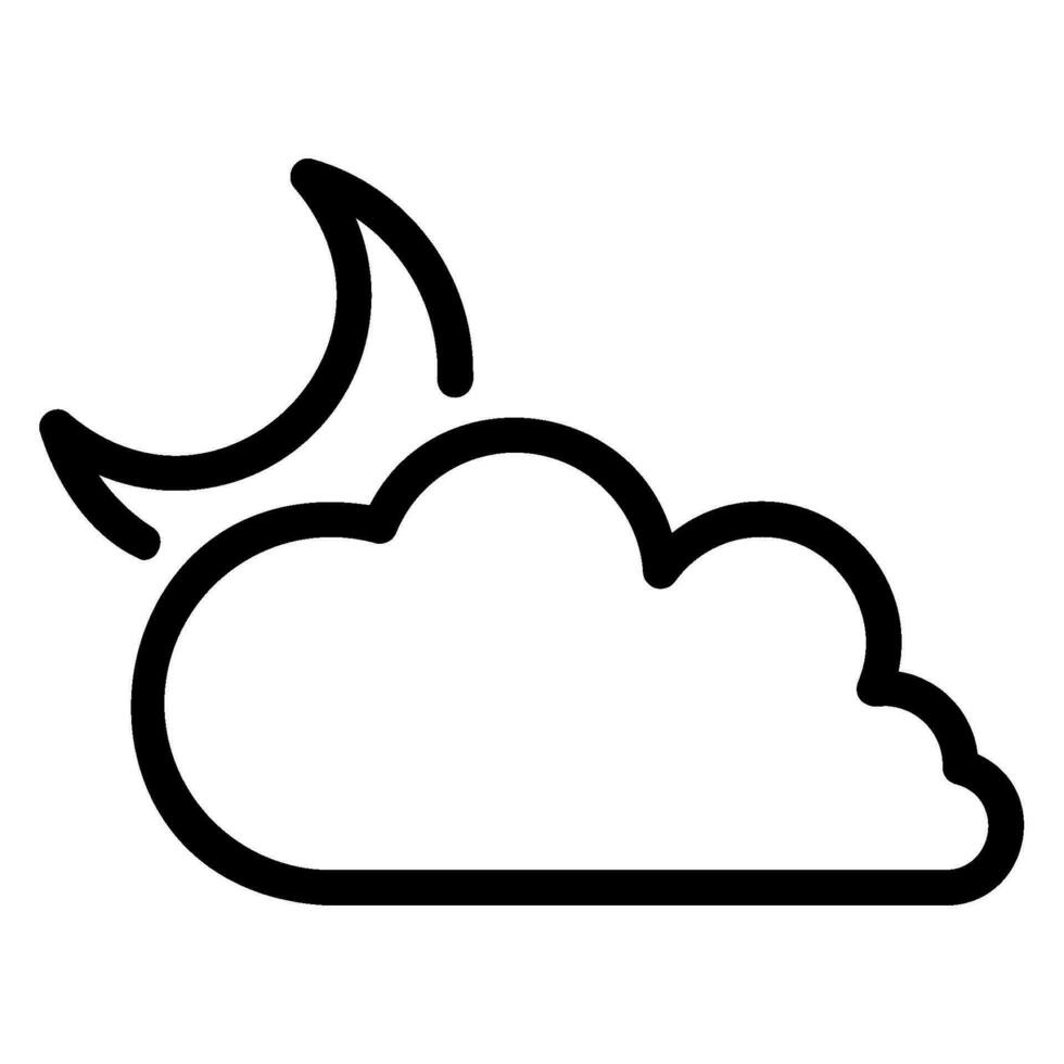 cloudy night line icon vector