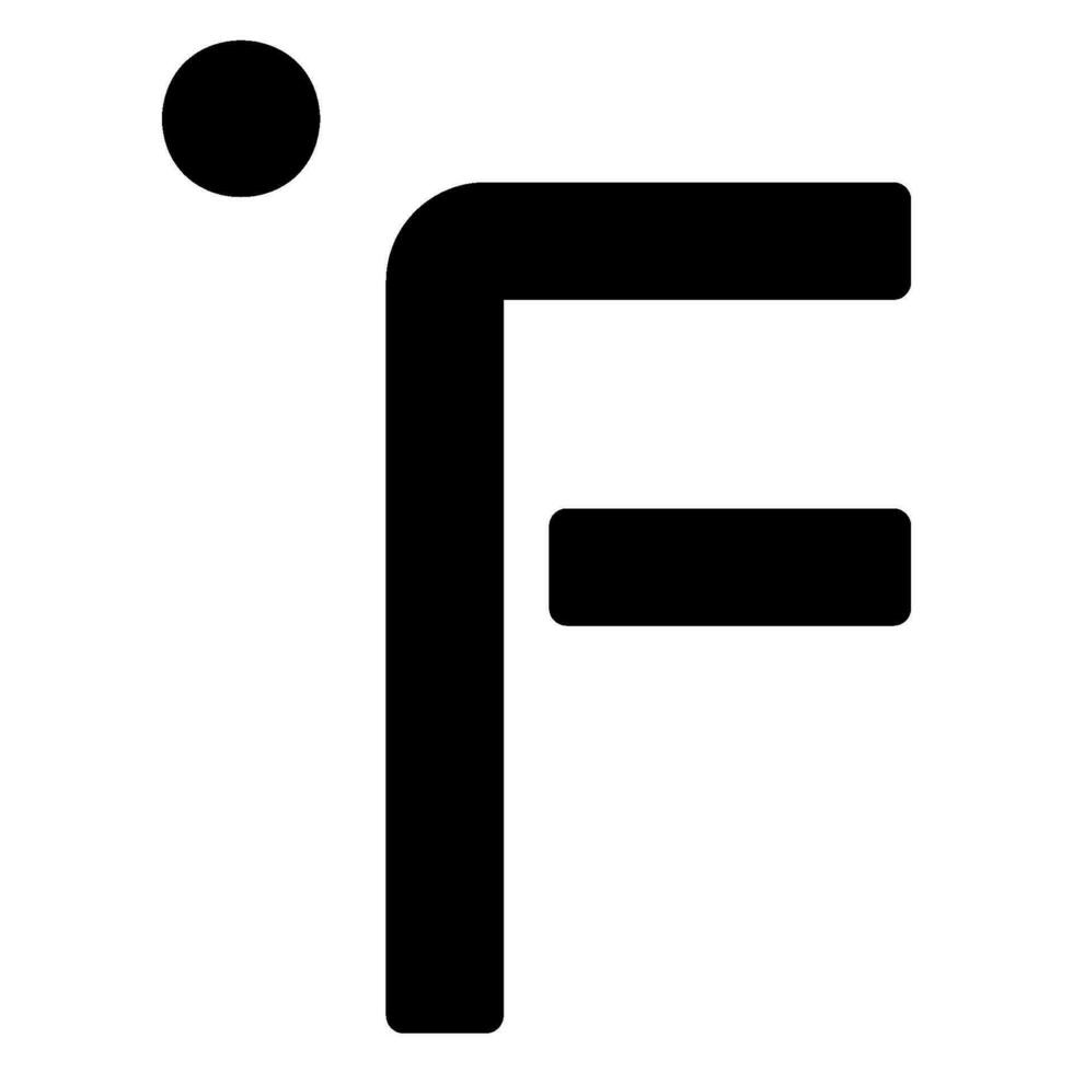 fahrenheit degrees glyph icon vector