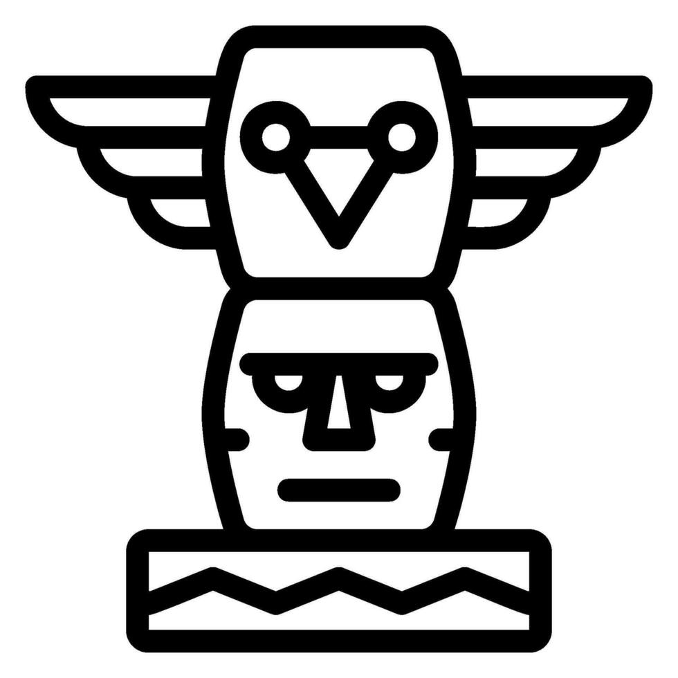 totem line icon vector