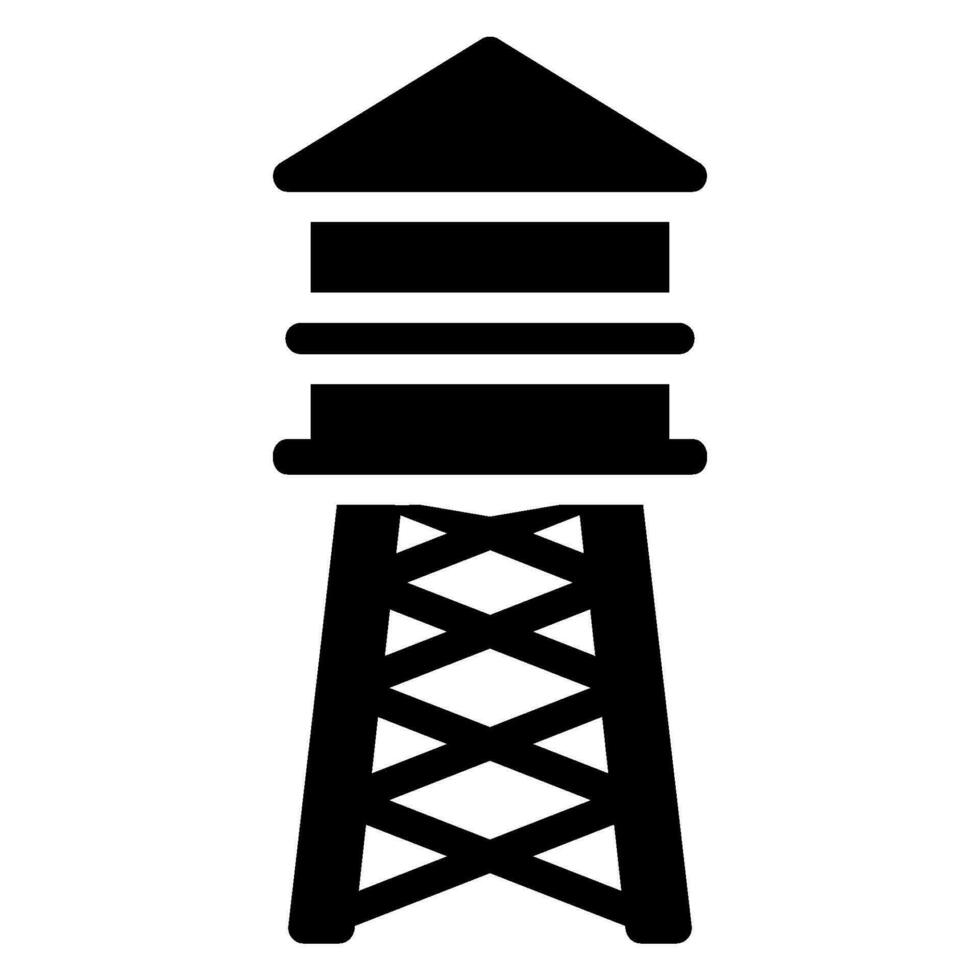 water tower glyph icon vector