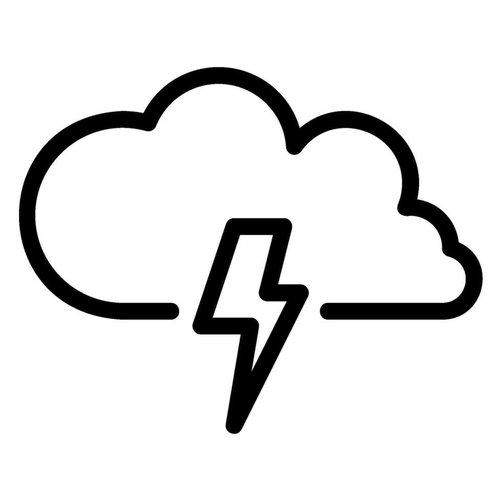 lightning bolt line icon vector