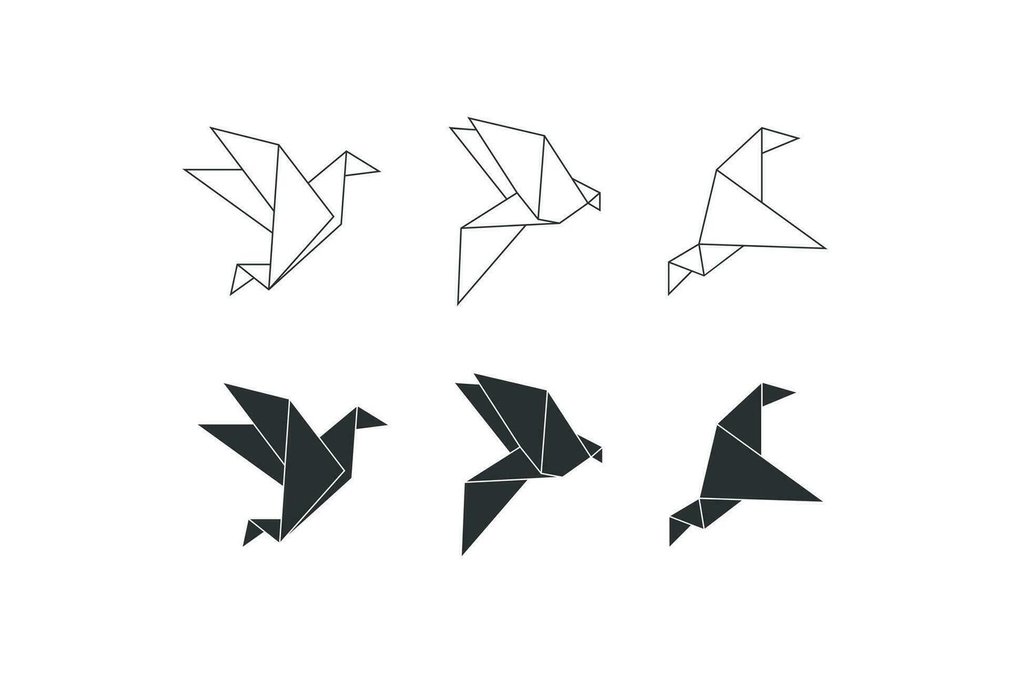 Origami japan icon. Paper flying bird illustration symbol. Sign origami pigeon vector