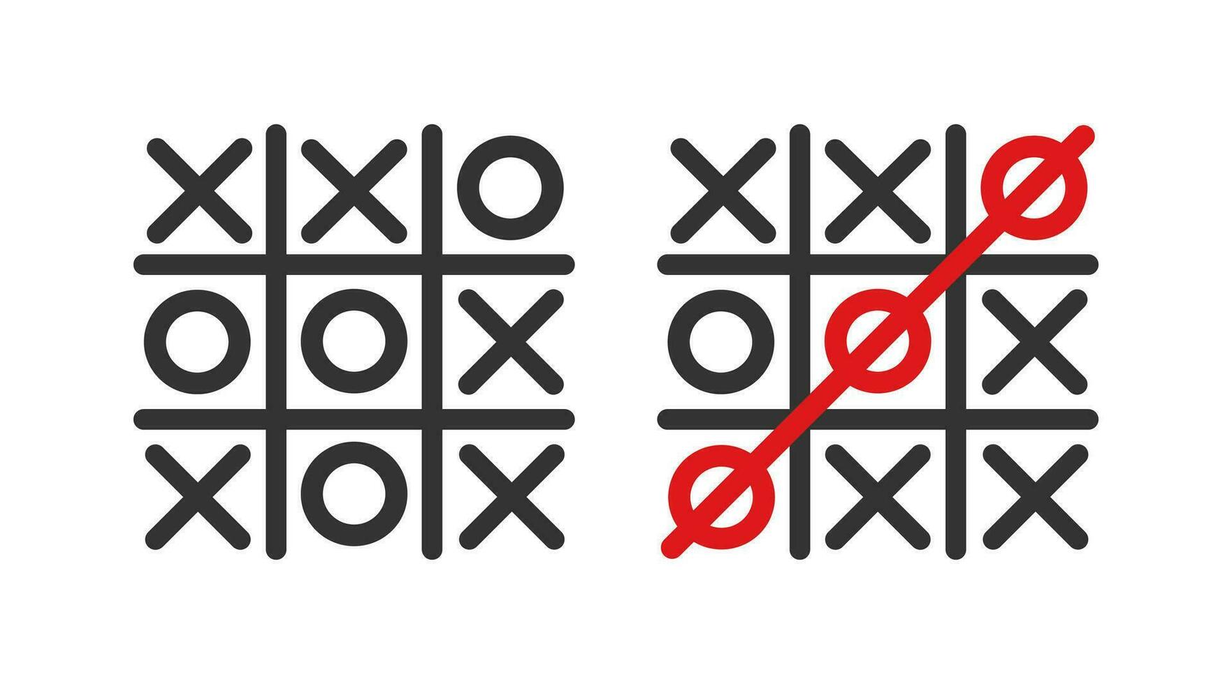 XOX game icon. Tic tac toe symbol. Sign crosees and circles vector. vector