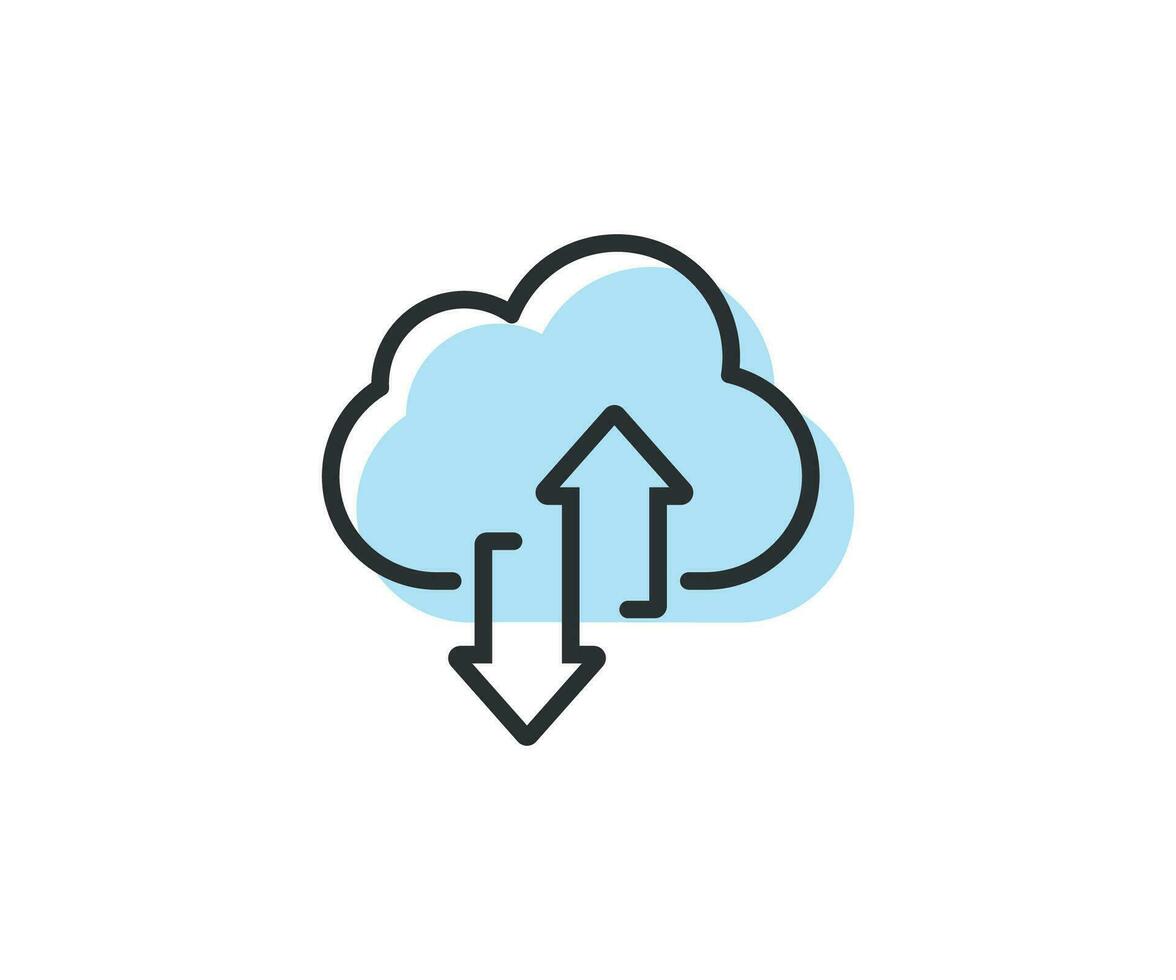Upload download cloud arrow icon. Cloud data vector