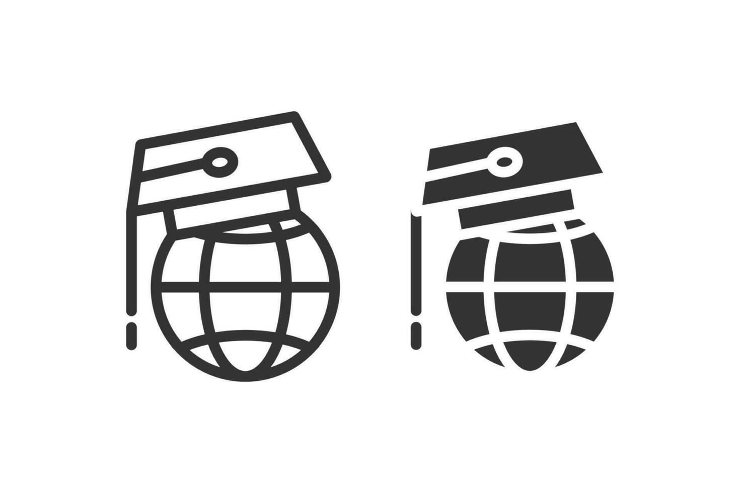 Graduation cap and emblem of planet icon. Vector illustration design.
